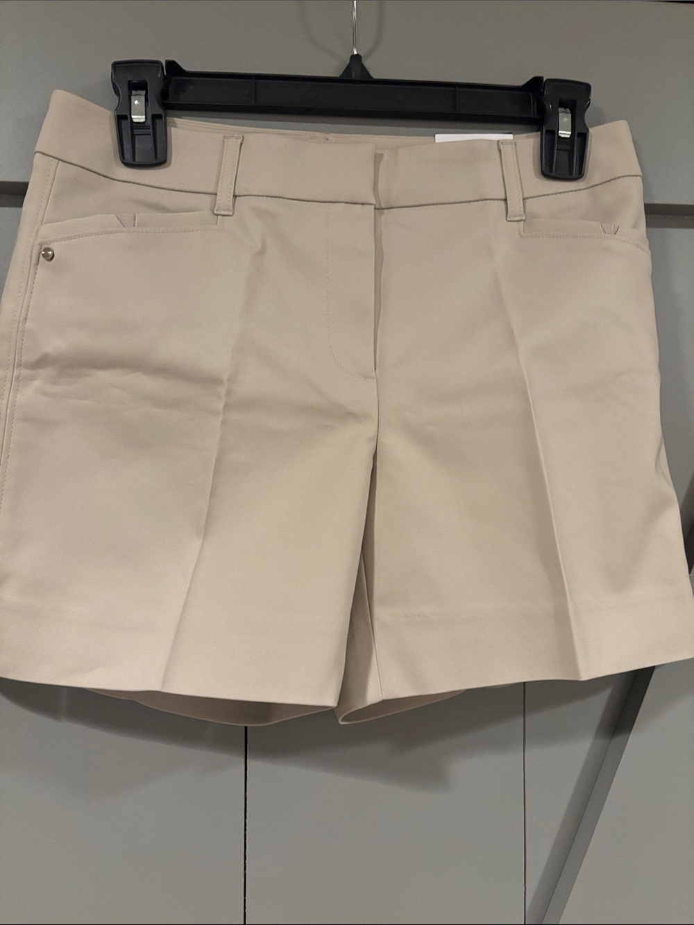 White House Black Market Women's Beige Tailored Bermuda Shorts